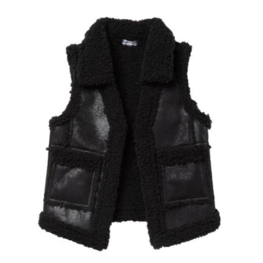 NWT Splendid  Faux Shearling Lined Pleather Vest